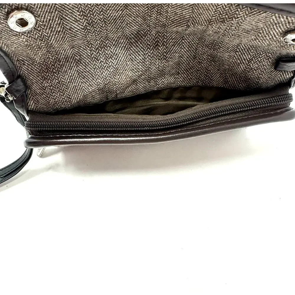 Thirty One Wallet Clutch Gray Black Bag Compact Travel Wrist Strap Snap‎ Zipper
